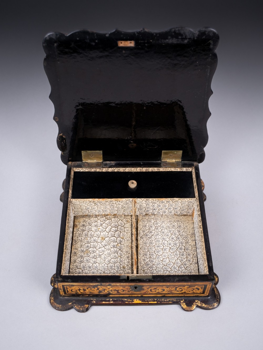 19th Century French Boulle Style Papier Mache Jewellery Box View IV