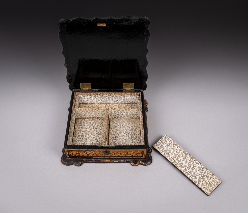 19th Century French Boulle Style Papier Mache Jewellery Box View V