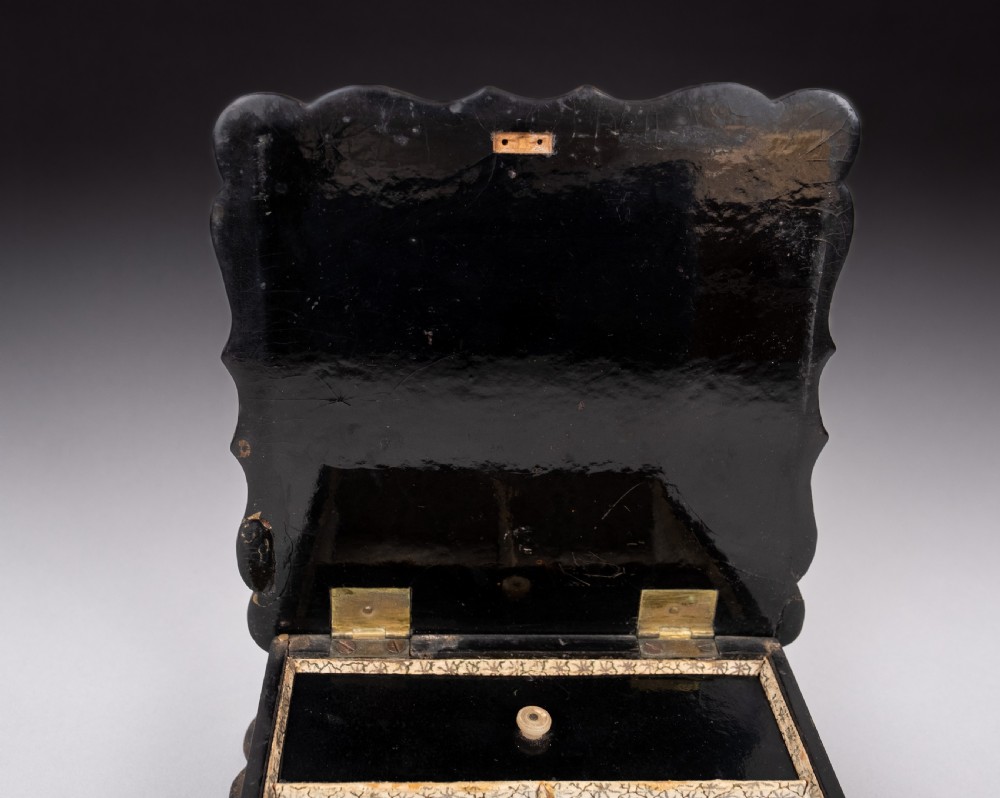 19th Century French Boulle Style Papier Mache Jewellery Box View VI