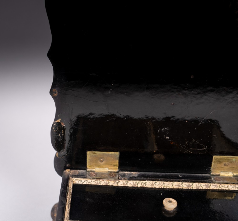 19th Century French Boulle Style Papier Mache Jewellery Box View VIII