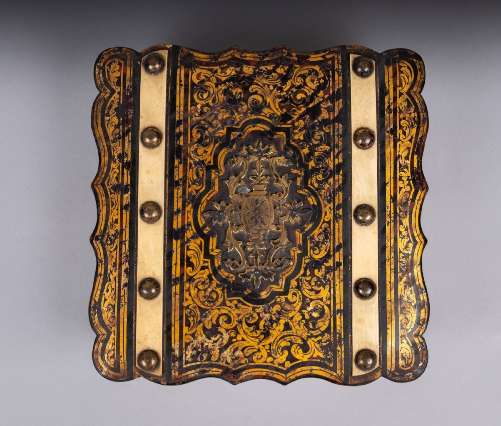 19th Century French Boulle Style Papier Mache Jewellery Box View IX