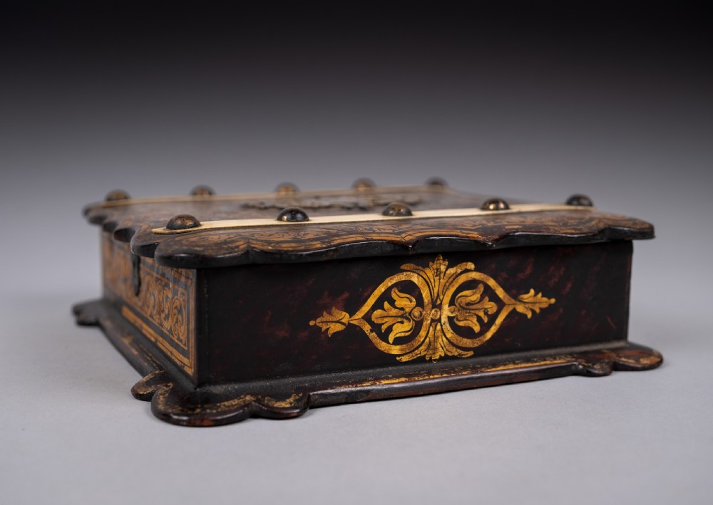 19th Century French Boulle Style Papier Mache Jewellery Box View XI