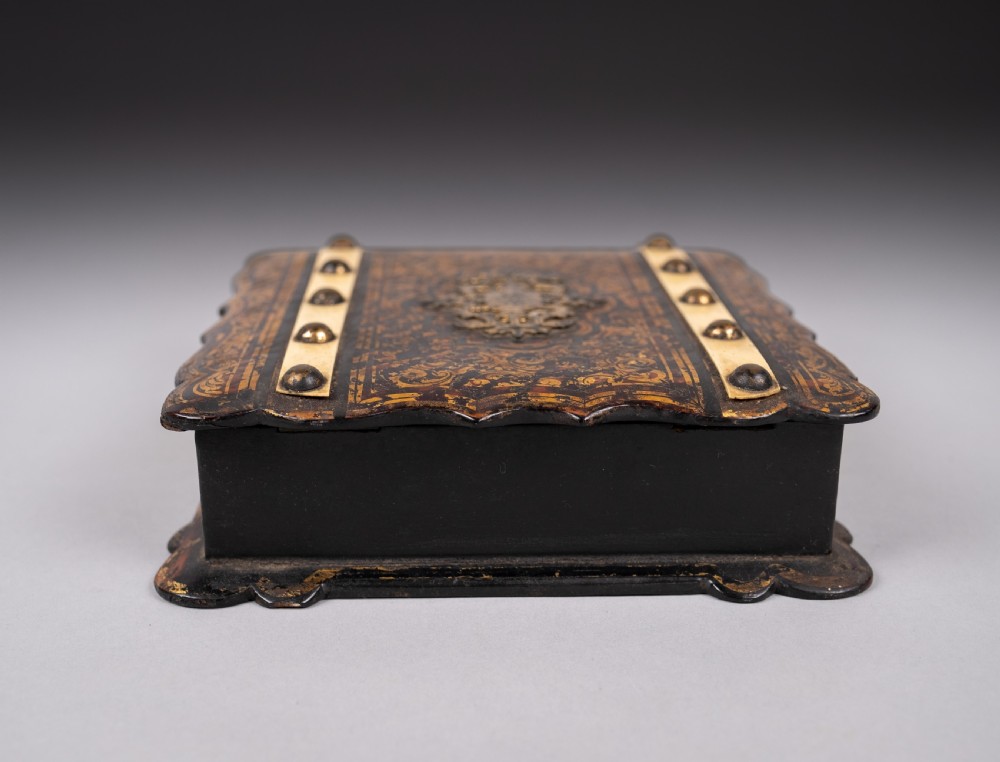 19th Century French Boulle Style Papier Mache Jewellery Box View XII