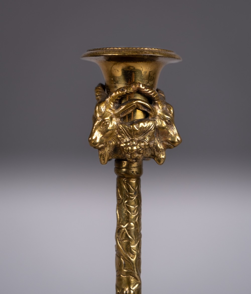 Pair Of Gilt Bronze French Candlesticks, c.1900 View V
