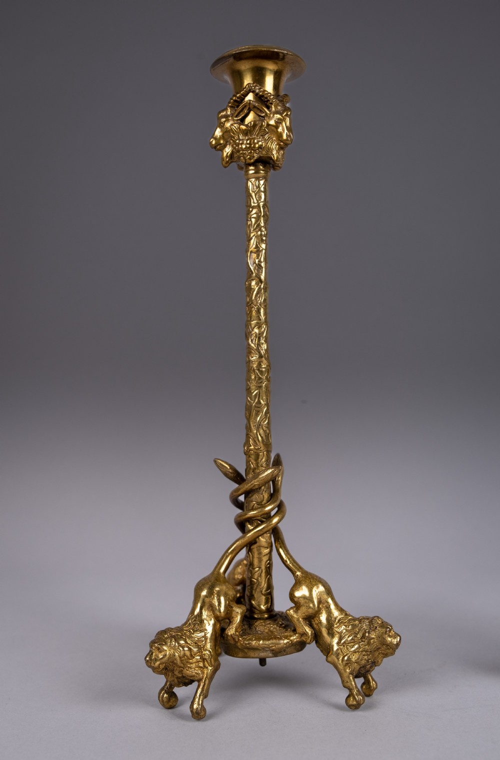 Pair Of Gilt Bronze French Candlesticks, c.1900 View IX
