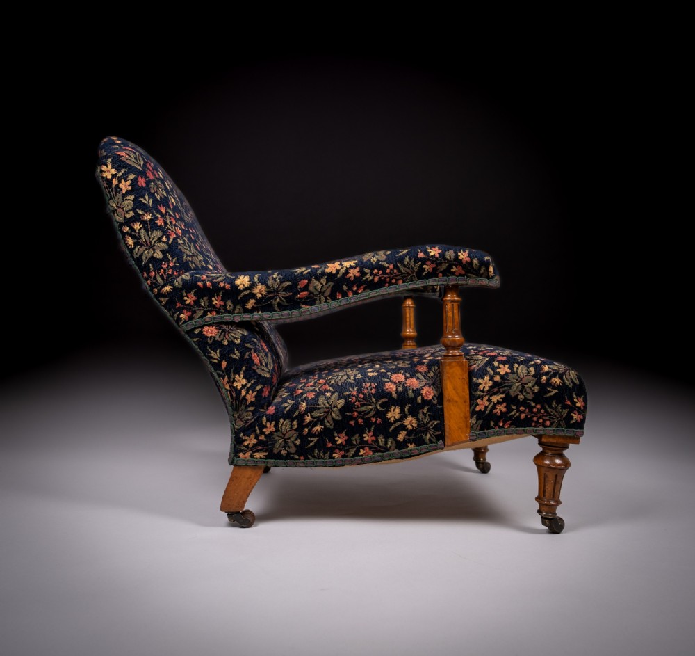 Howard Style Walnut Open Armchair, c.1880 (stamped) View III