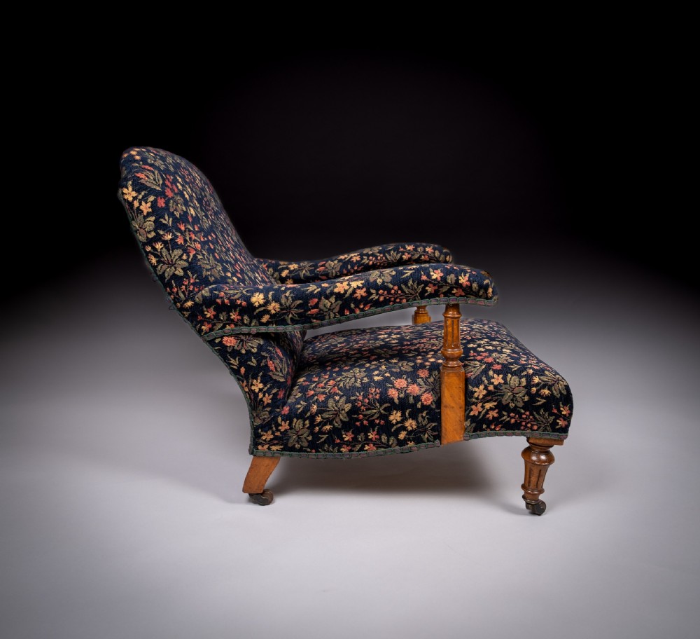 Howard Style Walnut Open Armchair, c.1880 (stamped) View IV