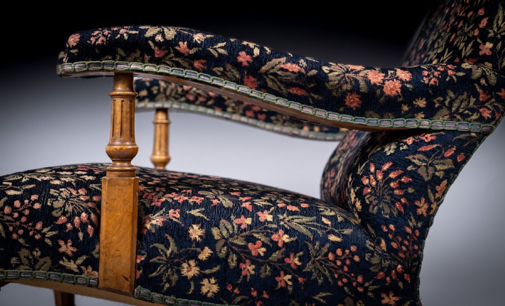 Howard Style Walnut Open Armchair, c.1880 (stamped) View V