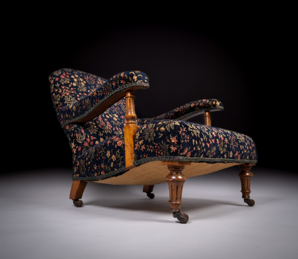 Howard Style Walnut Open Armchair, c.1880 (stamped) View X