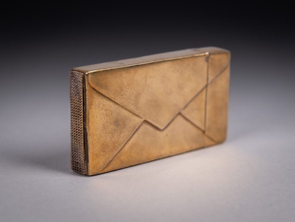 Early 20th Century 900 Silver Gilt 'Letter' Vesta View IV