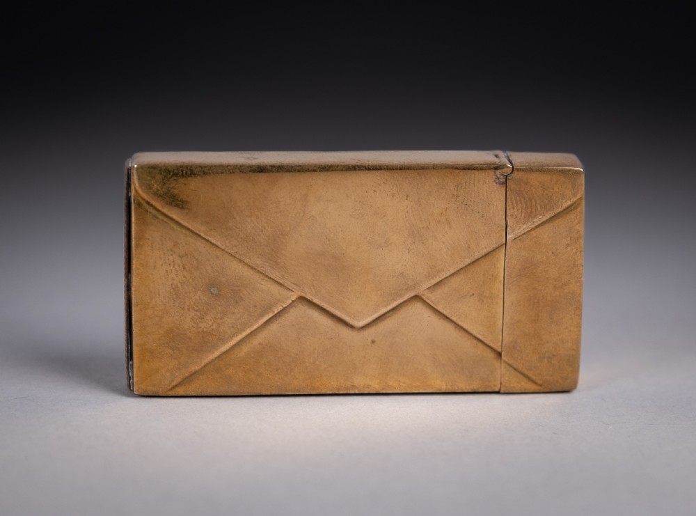 Early 20th Century 900 Silver Gilt 'Letter' Vesta View V