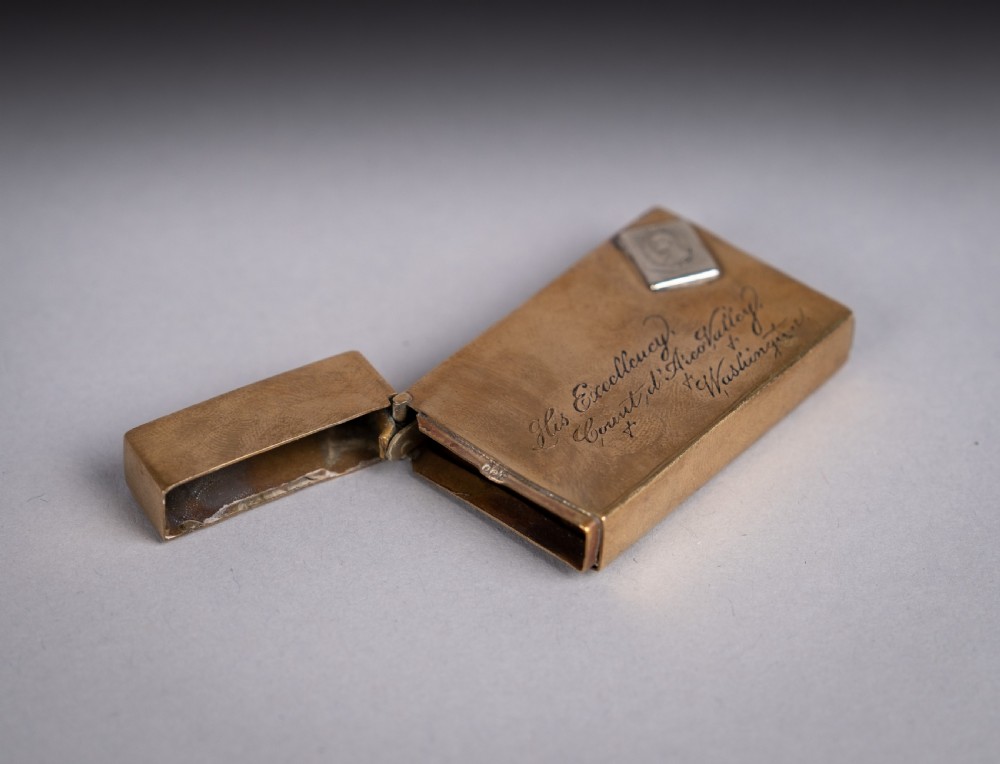 Early 20th Century 900 Silver Gilt 'Letter' Vesta View VII