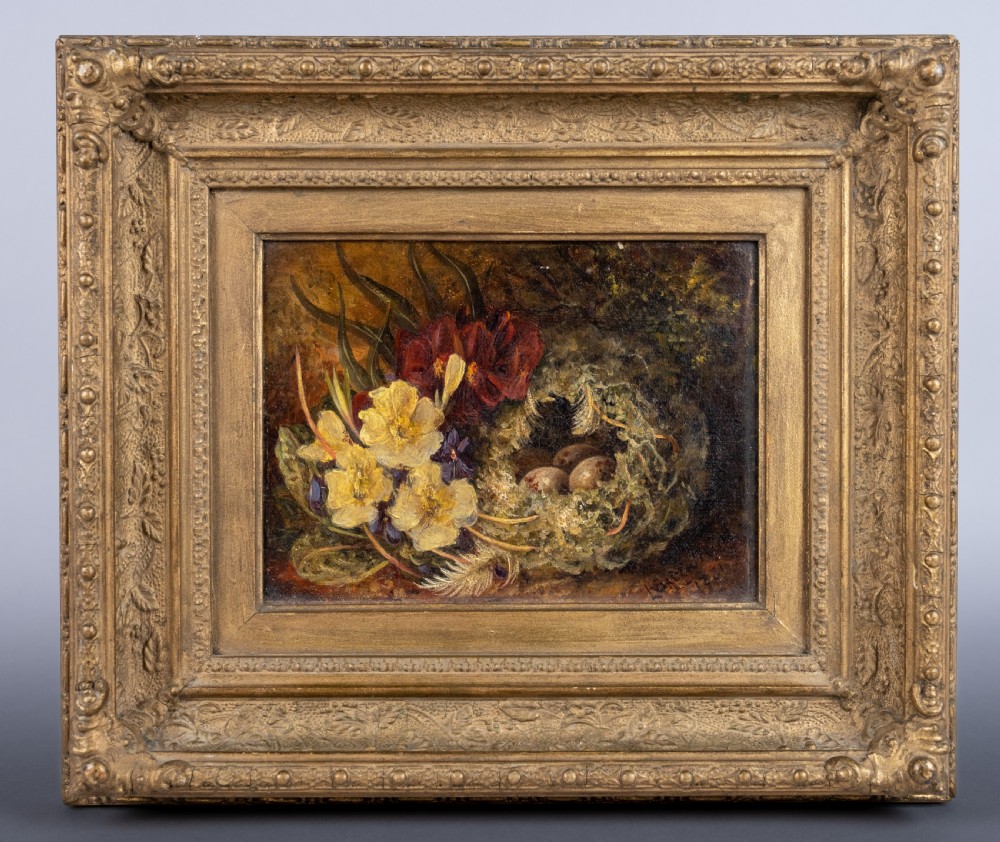 'Emblems Of Spring' by Laura Mias, 1881. Oil On Canvas. 