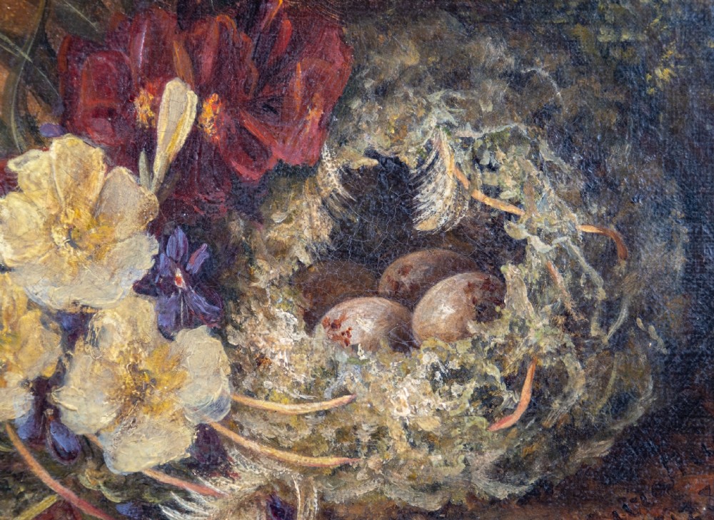 'Emblems Of Spring' by Laura Mias, 1881. Oil On Canvas.  View II