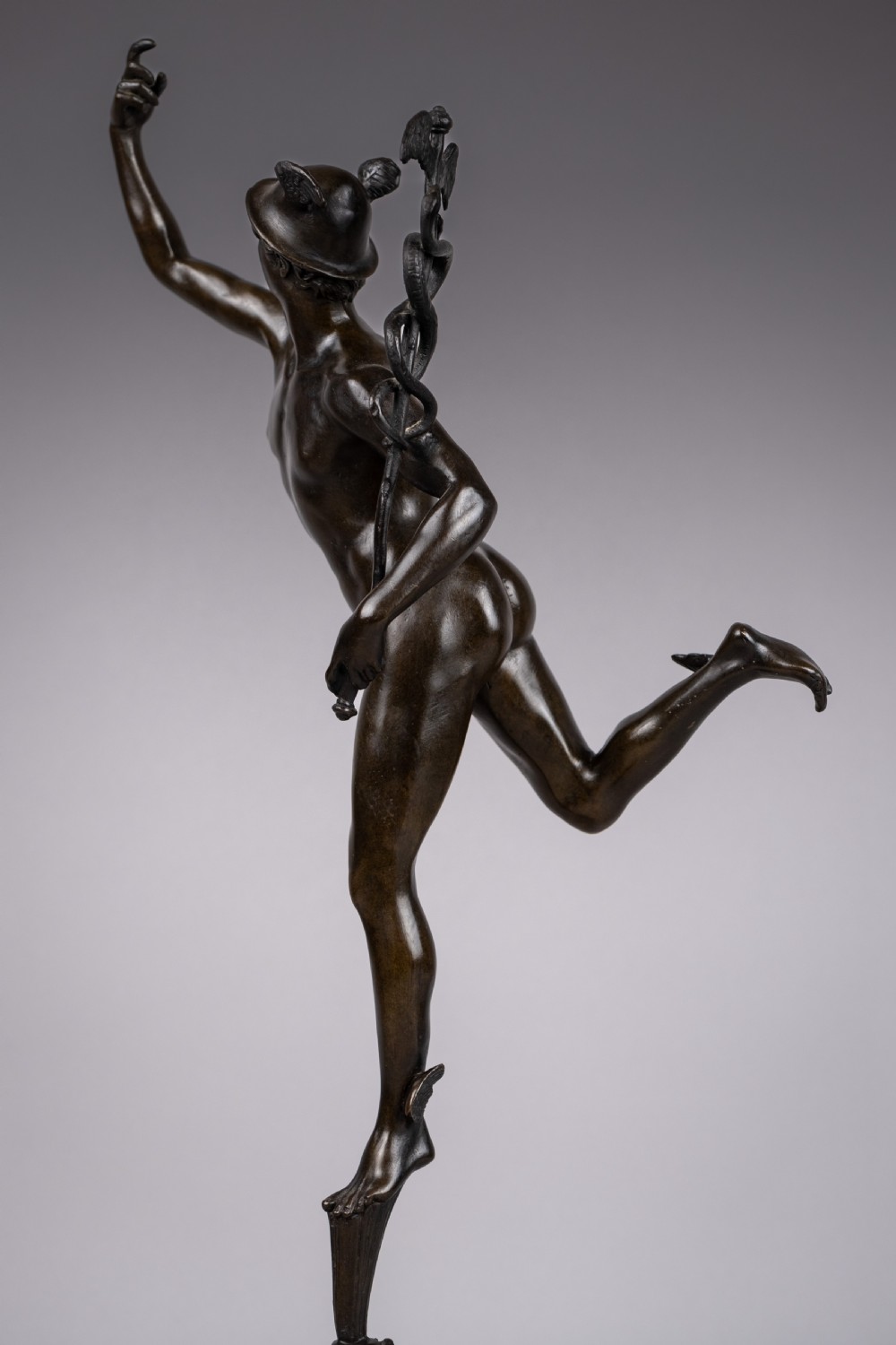 Large Grand Tour Bronze Of Mercury After Giambologna - Foundry Of Georgio Sommer. View VI