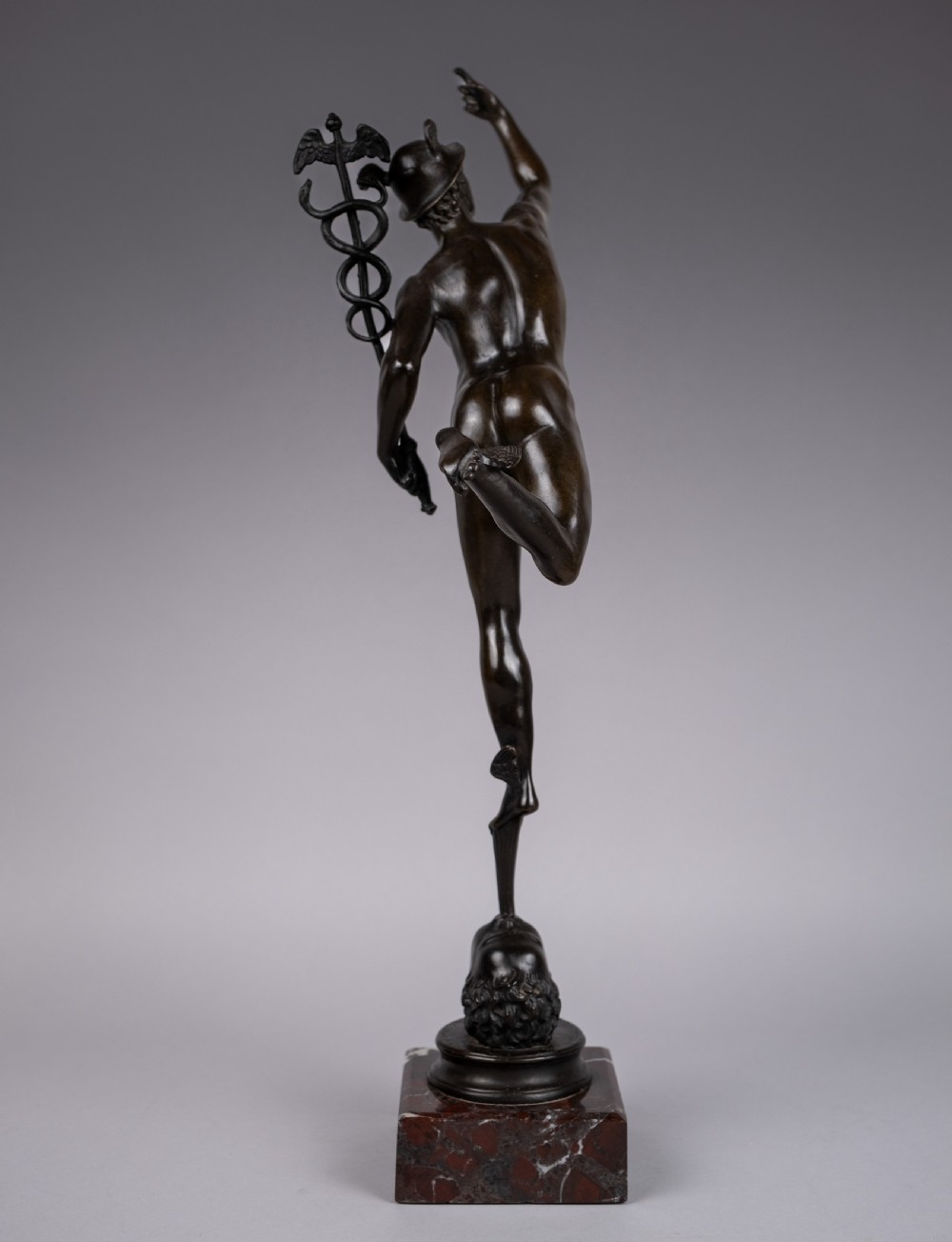 Large Grand Tour Bronze Of Mercury After Giambologna - Foundry Of Georgio Sommer. View VII