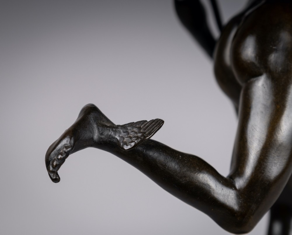 Large Grand Tour Bronze Of Mercury After Giambologna - Foundry Of Georgio Sommer. View XI