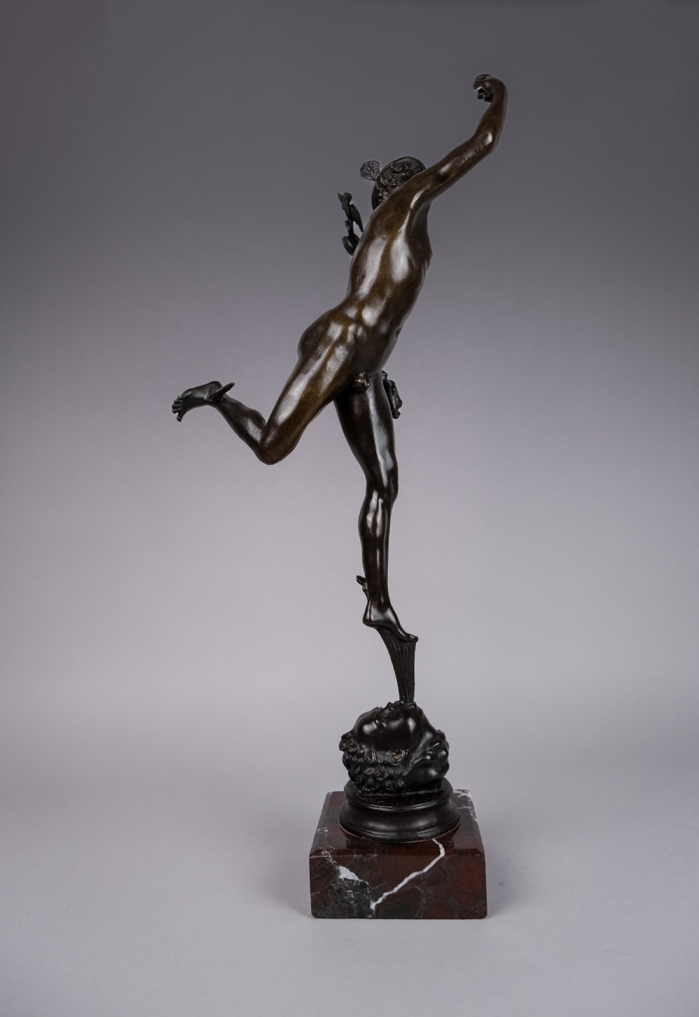 Large Grand Tour Bronze Of Mercury After Giambologna - Foundry Of Georgio Sommer. View XII