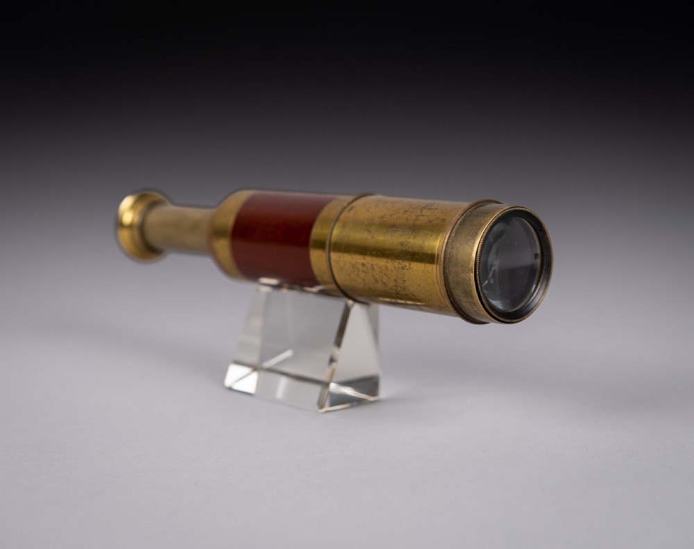Late 19th Century Three-Draw Mahogany & Brass Telescope View VI