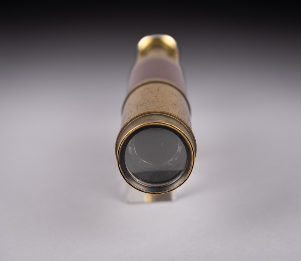 Late 19th Century Three-Draw Mahogany & Brass Telescope View X