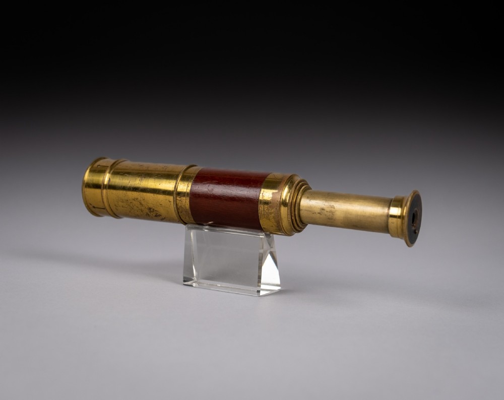 Late 19th Century Three-Draw Mahogany & Brass Telescope View XI