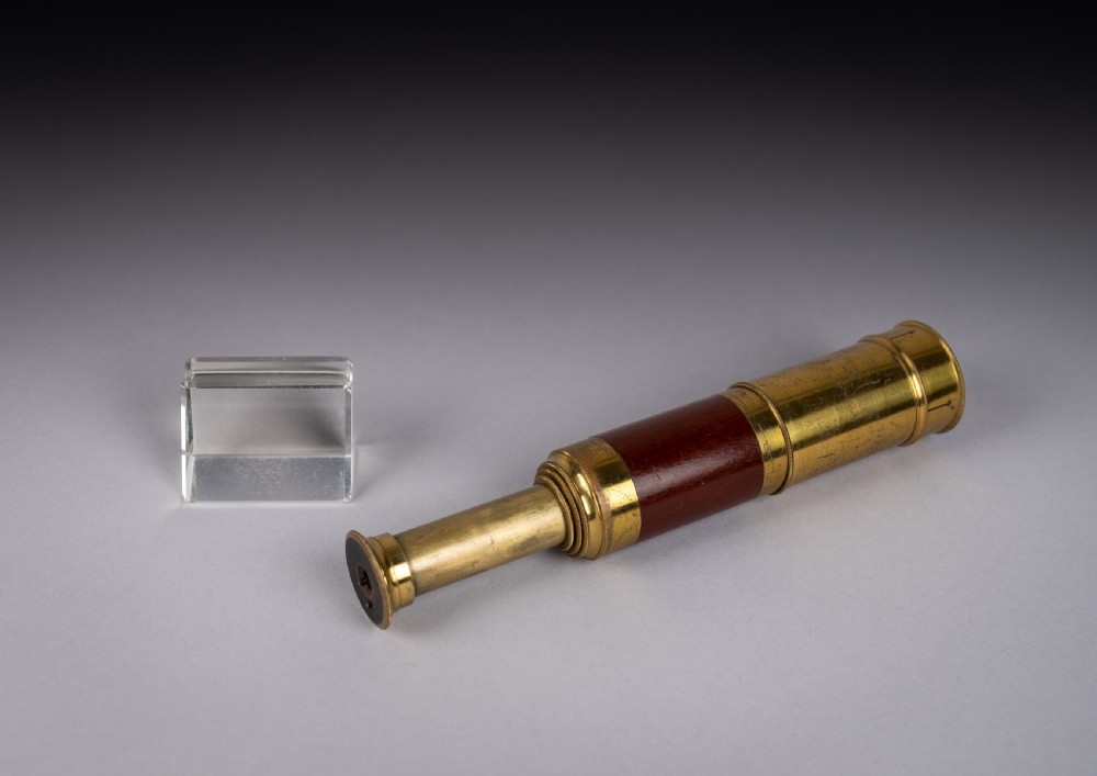 Late 19th Century Three-Draw Mahogany & Brass Telescope View XIII