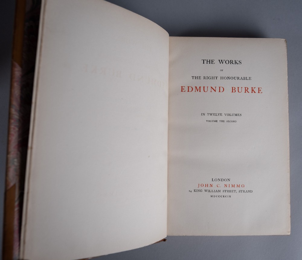 1899 Works Of Edmund Burke In 12 Volumes. Book Set. View VII