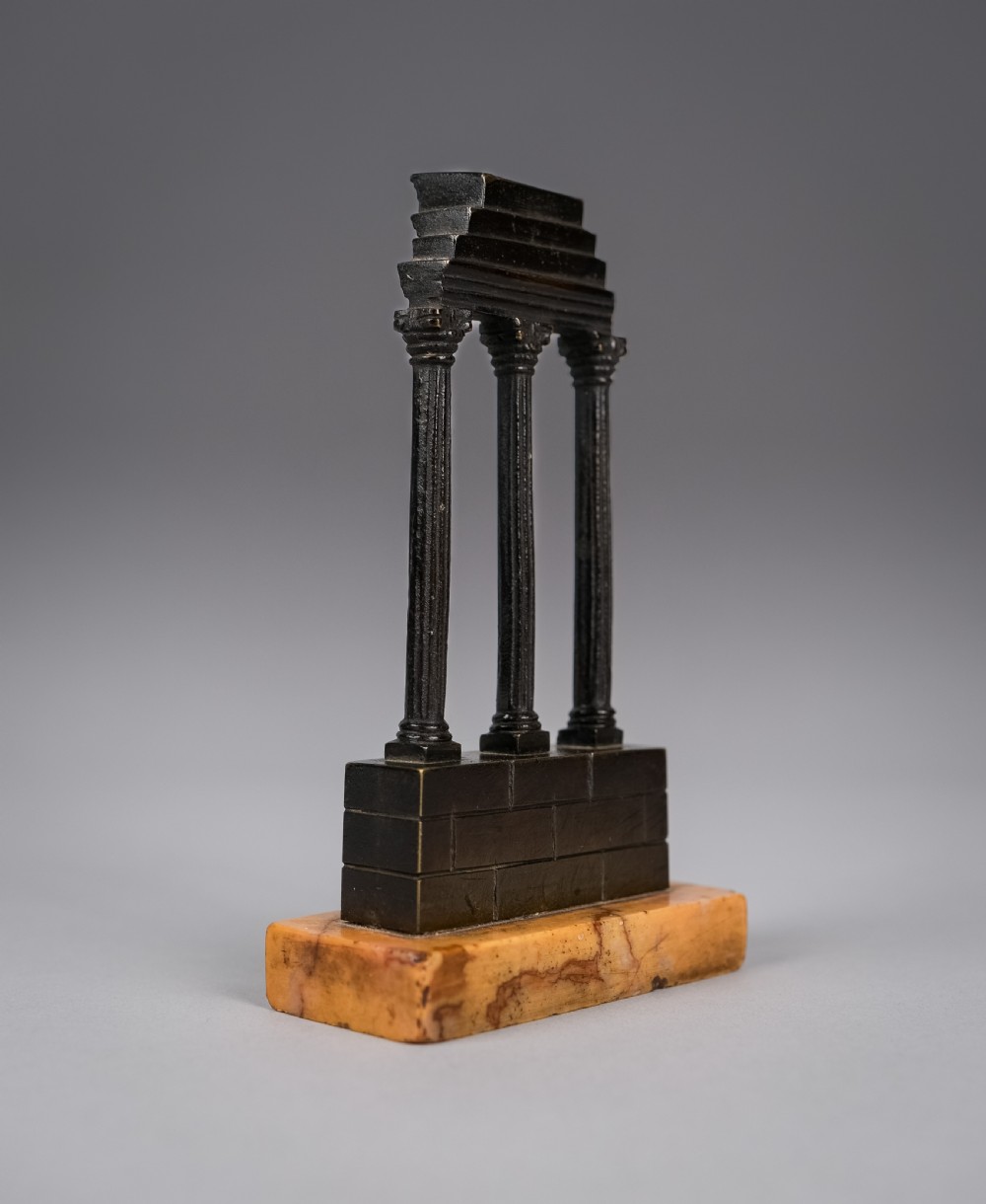 Grand Tour Bronze Of Temple Of Castor And Pollux View VII