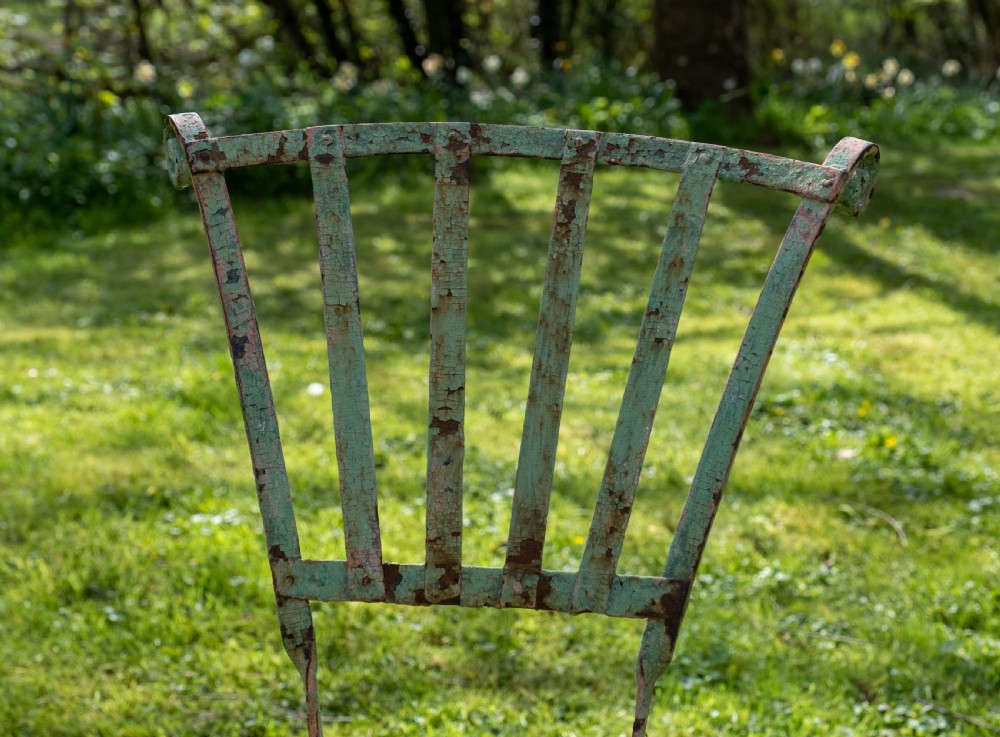 19th Century French Wrought Iron Garden Chairs - Set of 3. View IV