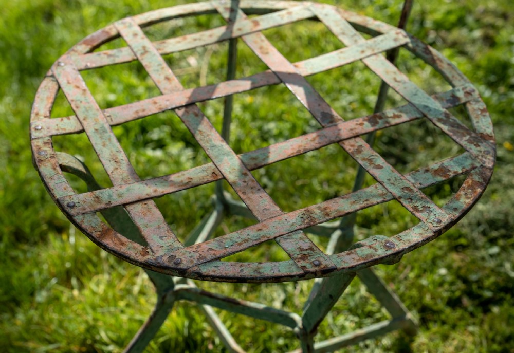 19th Century French Wrought Iron Garden Chairs - Set of 3. View V