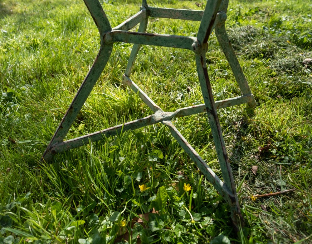 19th Century French Wrought Iron Garden Chairs - Set of 3. View VI