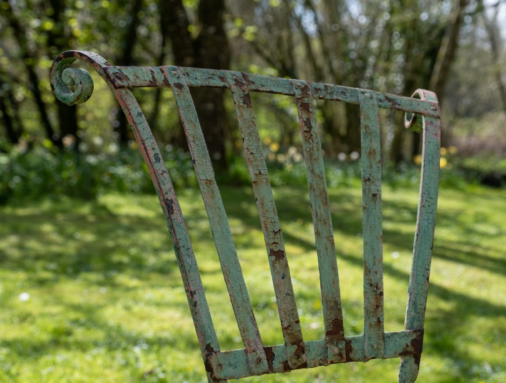 19th Century French Wrought Iron Garden Chairs - Set of 3. View XI
