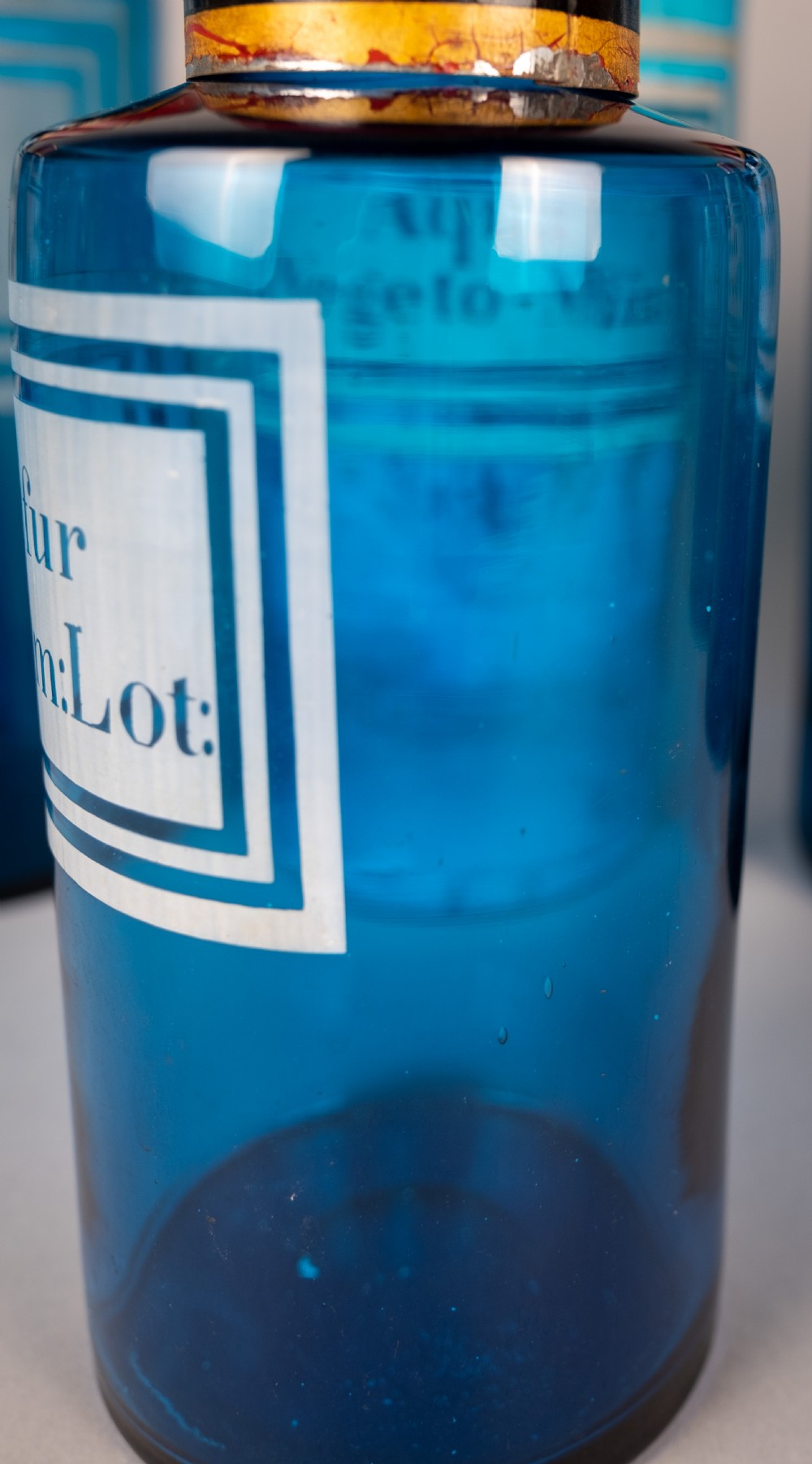 Set of Large 19th Century Blue Glass Apothecary Jars View V