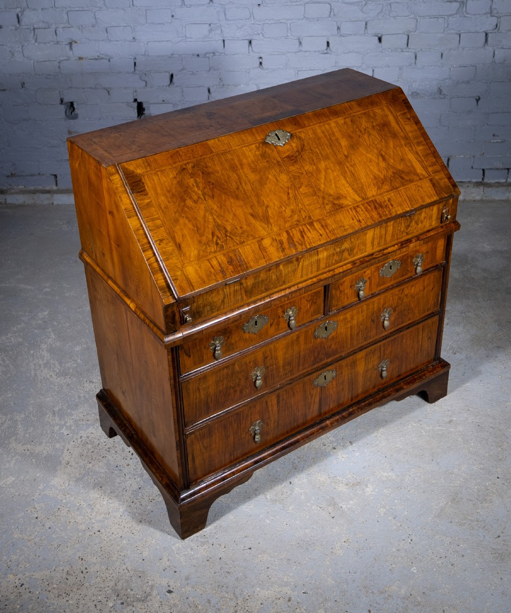 George I Walnut & Featherbanded Bureau, c.1720 View XX