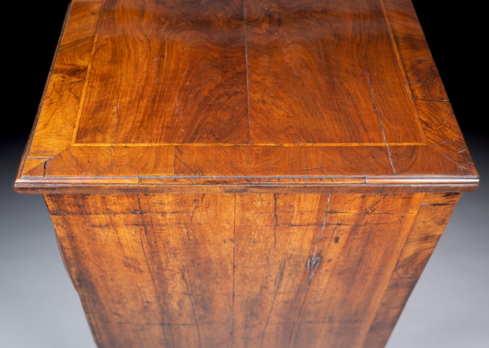 George II Walnut Cross Banded Chest Of Drawers, c.1740 View XV