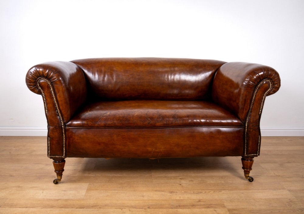 Victorian Double Drop-End Chesterfield Leather Sofa by Robertson & Coleman Ltd, Norwich.
