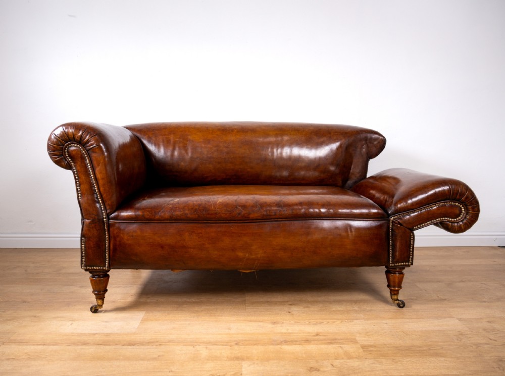 Victorian Double Drop-End Chesterfield Leather Sofa by Robertson & Coleman Ltd, Norwich. View II