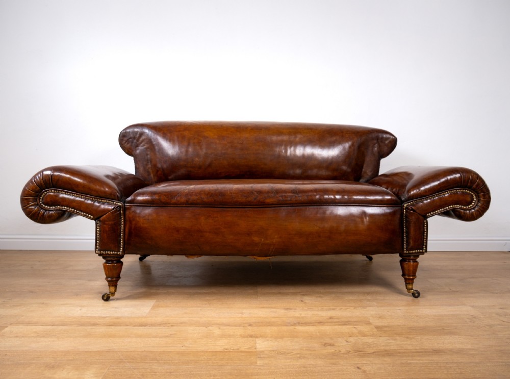 Victorian Double Drop-End Chesterfield Leather Sofa by Robertson & Coleman Ltd, Norwich. View III