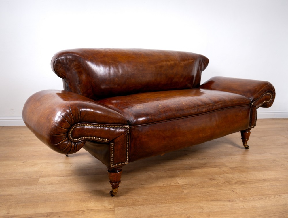 Victorian Double Drop-End Chesterfield Leather Sofa by Robertson & Coleman Ltd, Norwich. View IV