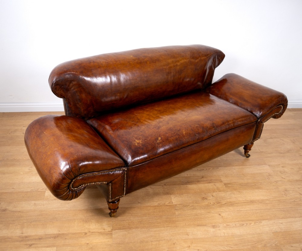 Victorian Double Drop-End Chesterfield Leather Sofa by Robertson & Coleman Ltd, Norwich. View V