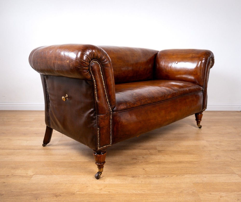 Victorian Double Drop-End Chesterfield Leather Sofa by Robertson & Coleman Ltd, Norwich. View VI
