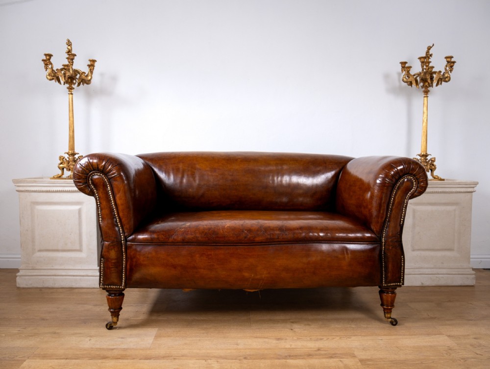 Victorian Double Drop-End Chesterfield Leather Sofa by Robertson & Coleman Ltd, Norwich. View XV