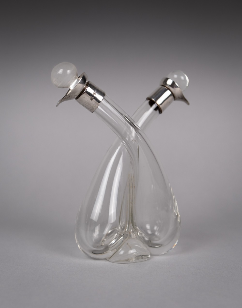Sterling Silver Double Oil and Vinegar Bottle by William Hutton & Sons, 1922