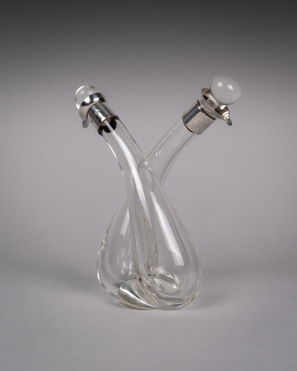 Sterling Silver Double Oil and Vinegar Bottle by William Hutton & Sons, 1922 View II