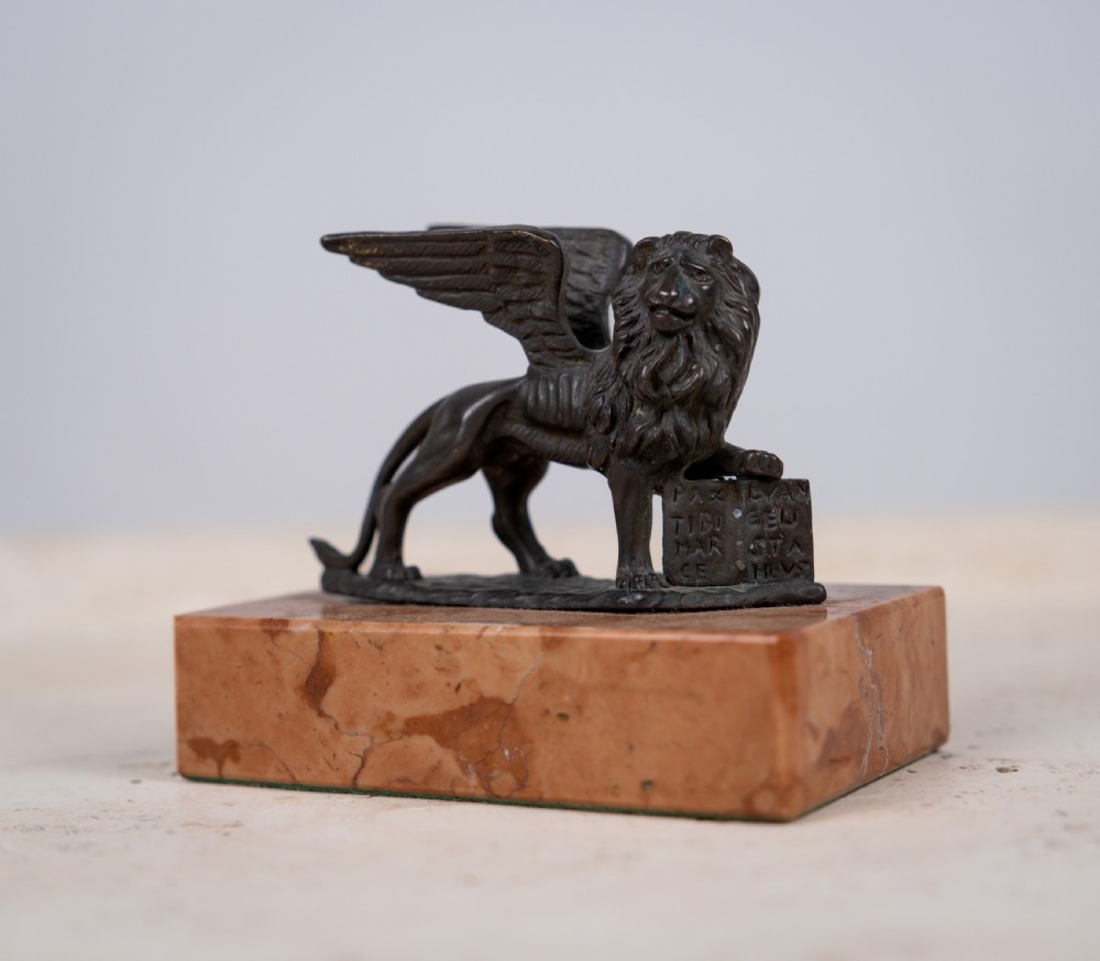 Grand Tour Bronze Of Winged Lion Of St Mark. View II