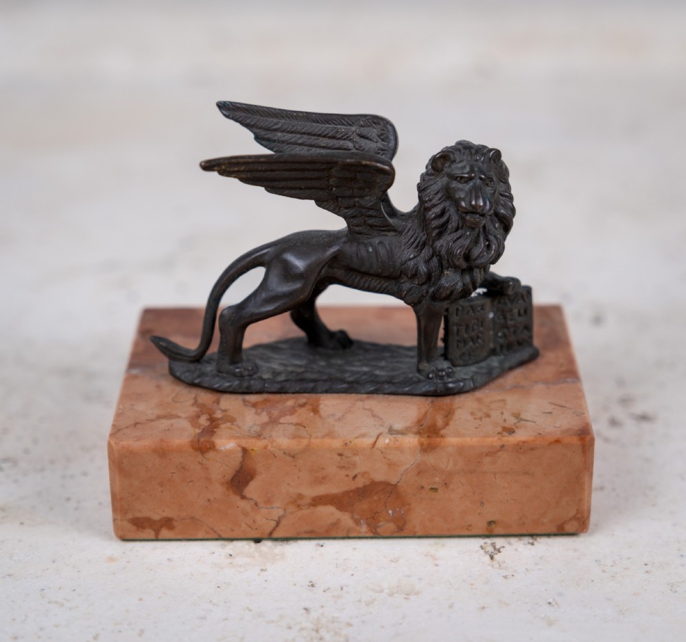 Grand Tour Bronze Of Winged Lion Of St Mark. View III
