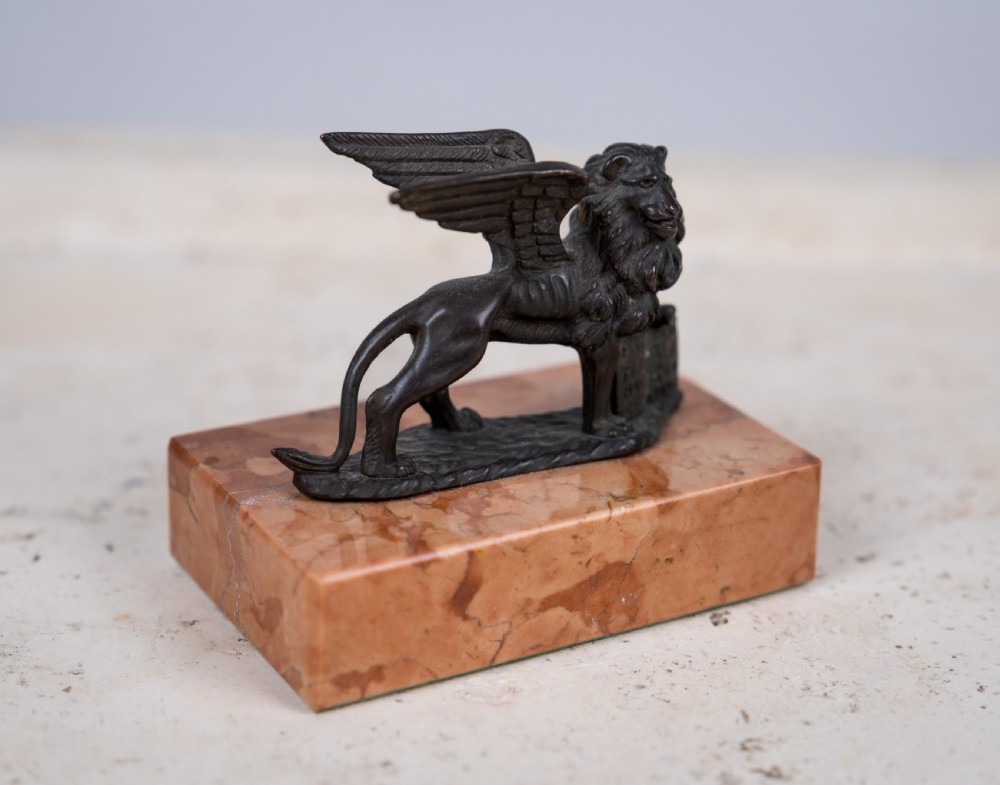 Grand Tour Bronze Of Winged Lion Of St Mark. View V