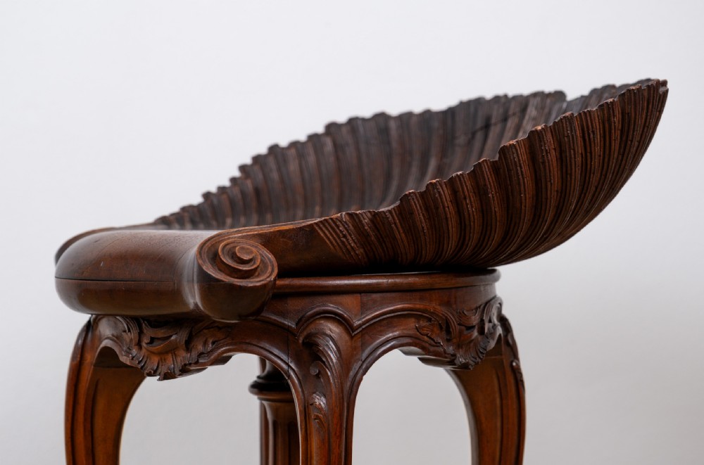 Late 19th Century Venetian Walnut Grotto Stool View VI