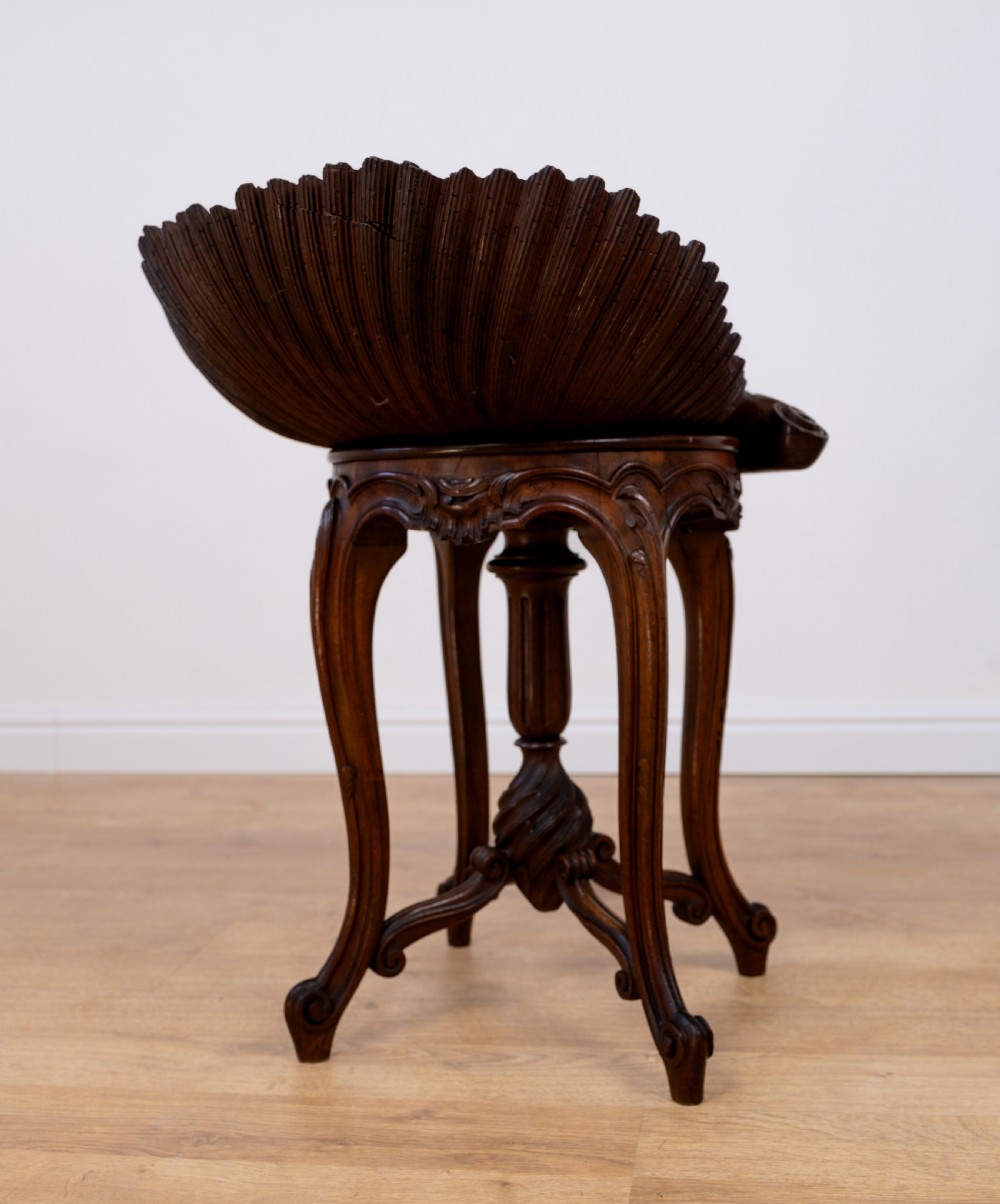 Late 19th Century Venetian Walnut Grotto Stool View XI