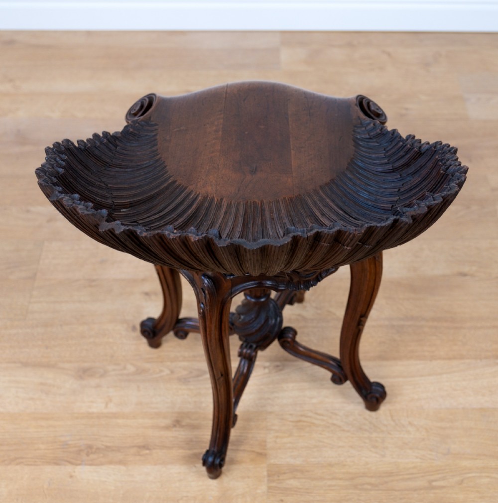 Late 19th Century Venetian Walnut Grotto Stool View XIII